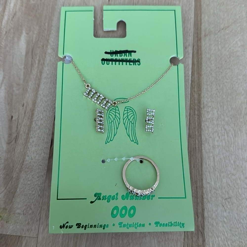 Urban Outfitters Angel Numbers 000 New Beginnings Possibility Jewelry Set - Picture 2 of 3